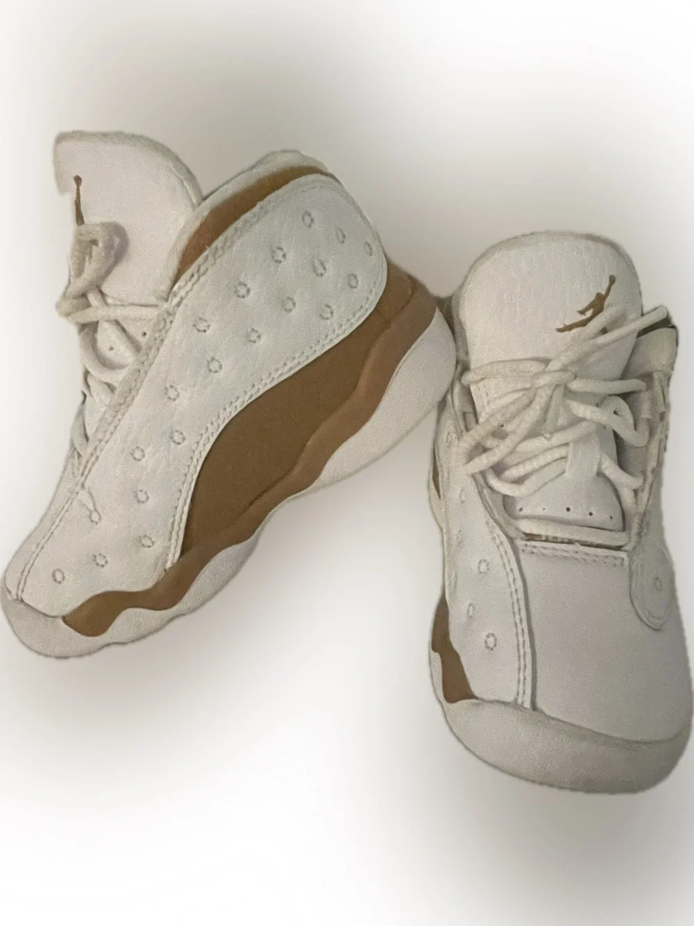 Jordan Kids White and Gold Low-Top Sneakers